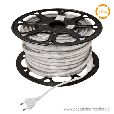 CINTA LED 5050 220V ROLLO DE 50 METROS - BLANCO CÁLIDO (3000K) + CONTROLADOR1