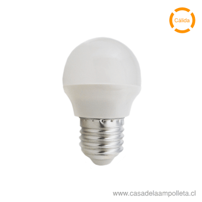 AMPOLLETA LED BOLA G45 6W E27 - BLANCO CÁLIDO (3000K)