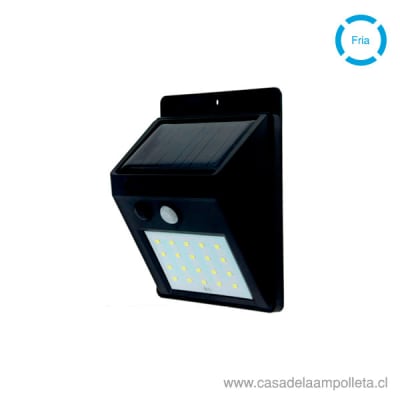 FOCO LED SOLAR 3W CON SENSOR DE MOVIMIENTO - BLANCO FRÍO (6500K)