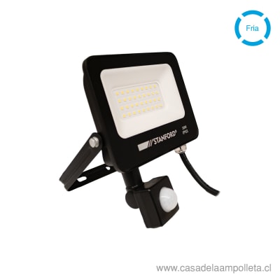PROYECTOR LED PLANO 30W CON SENSOR DE MOVIMIENTO - BLANCO FRÍO (6500K)