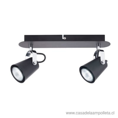FOCO SPOT SOBREPUESTO GU10 AURUS DOBLE - NEGRO MATE
