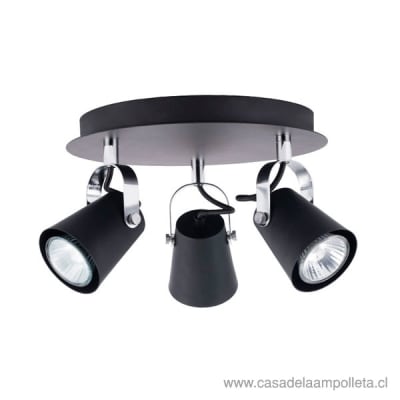 FOCO SPOT SOBREPUESTO GU10 AURUS TRIPLE - NEGRO MATE1