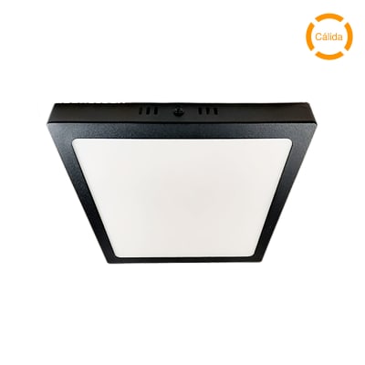 PANEL LED CUADRADO SOBREPUESTO 24W - NEGRO - BLANCO CÁLIDO (3000K)1