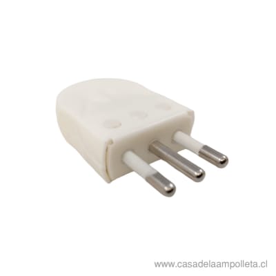 ENCHUFE MACHO CONVERTIBLE CON TIERRA - MARFIL