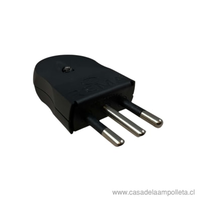 ENCHUFE MACHO CONVERTIBLE CON TIERRA - NEGRO