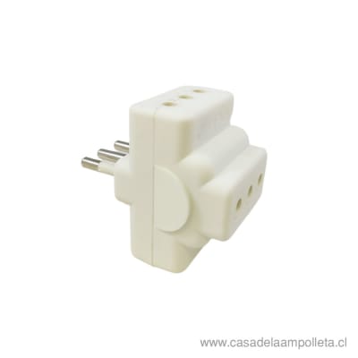 ENCHUFE ADAPTADOR TRIPLE CON PROTECCIÓN - MARFIL1