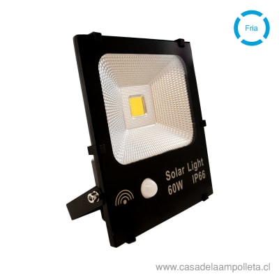 PROYECTOR LED 60W CON SENSOR DE MOVIMIENTO, PANEL SOLAR Y CONTROL REMOTO - BLANCO FRÍO - L.A. POWER1