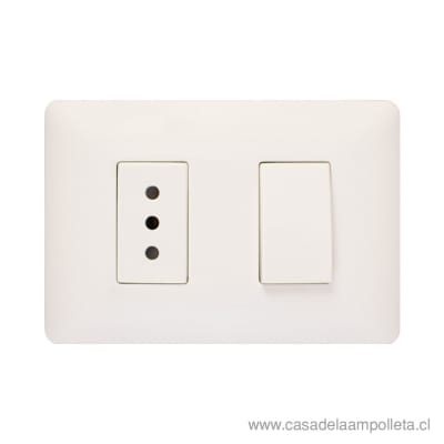 INTERRUPTOR + ENCHUFE 10A - BLANCO