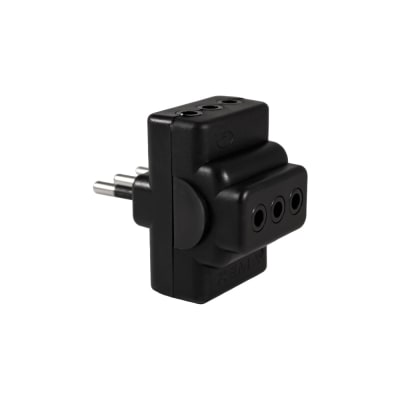 ENCHUFE ADAPTADOR TRIPLE CON PROTECCIÓN - NEGRO1