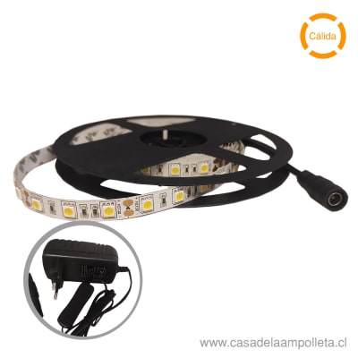 CINTA LED 5050 12V 14,4W 3 METROS (INCLUYE DRIVER) - BLANCO CÁLIDO (3000K)1