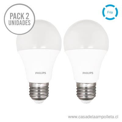 PACK 2 UDS - AMPOLLETA LED A60 9W (65W) - BLANCO FRÍO (6500K) - PHILIPS