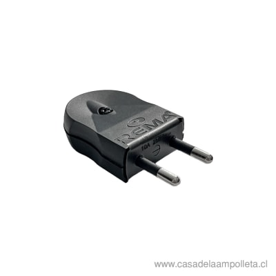 ENCHUFE MACHO CONVERTIBLE 10A - NEGRO
