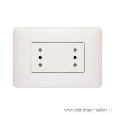 ENCHUFE DOBLE PUENTEADO 10A - BLANCO1