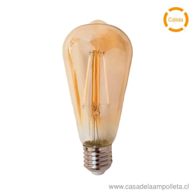 AMPOLLETA LED VINTAGE PERA ST64 6W - BLANCO FRIO (6000K
