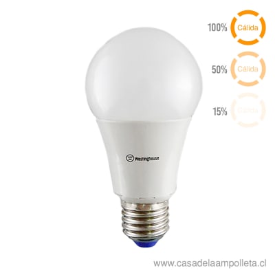AMPOLLETA LED A60 10W DIMERIZABLE (NO REQUIERE DIMMER) - BLANCO CÁLIDO (3000K)