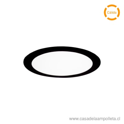 PANEL LED REDONDO EMBUTIDO 12W NEGRO - BLANCO CÁLIDO (3000K)