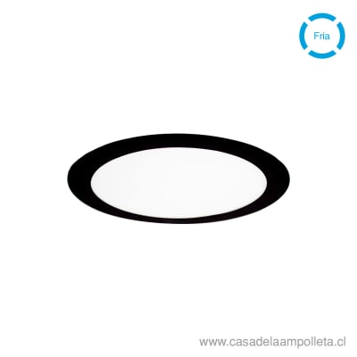 PANEL LED REDONDO EMBUTIDO 12W NEGRO - BLANCO FRIO (6500K)