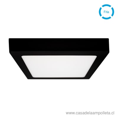 PANEL LED CUADRADO SOBREPUESTO 18W NEGRO - BLANCO FRIO (6500K)