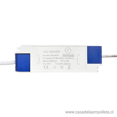 DRIVER PARA PANEL LED DE 36W A 54W - FARETTO