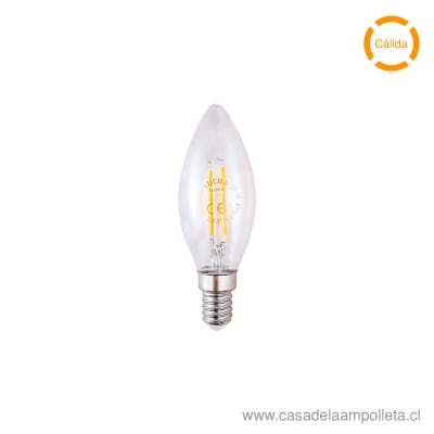 AMPOLLETA LED 2W VELA E14 DIMERIZABLE - BLANCO CÁLIDO (2700K)
