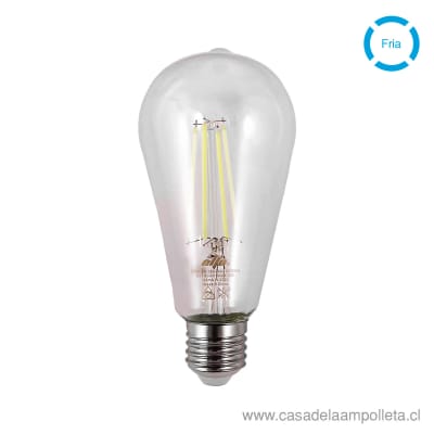 AMPOLLETA LED VINTAGE PERA ST64 6W - BLANCO FRIO (6000K