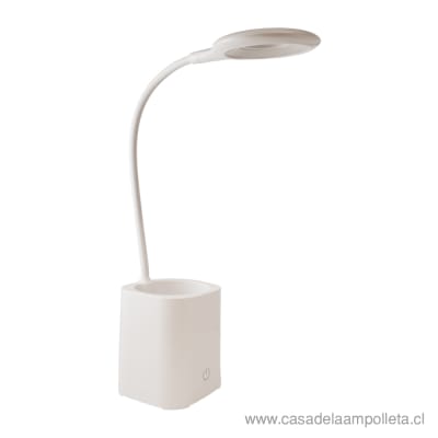 LAMPARA ESCRITORIO LED PORTALÁPICES 3W BLANCO - BLANCO FRIO (6000K)1