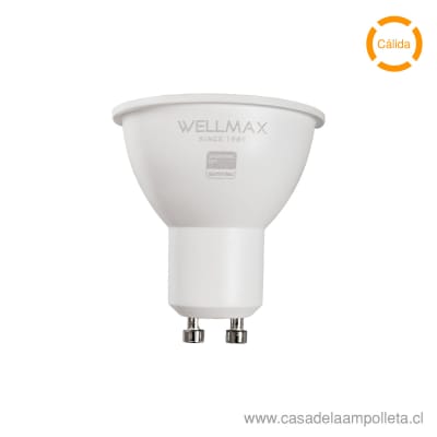 AMPOLLETA LED GU10 6W - BLANCO CÁLIDO (3000K) - WELLMAX1