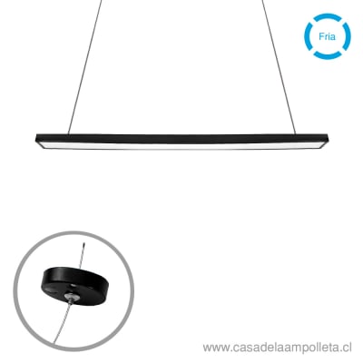 LAMPARA LED LINEAL PENDANT 35W 120CM NEGRO - BLANCO FRIO (6500K)1