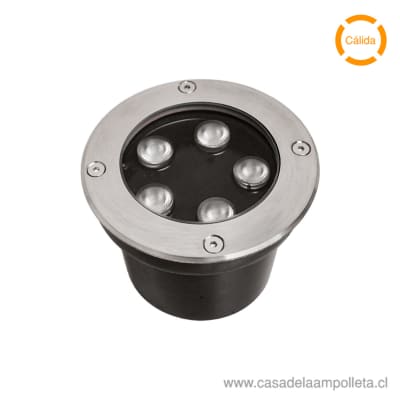 FOCO EMBUTIDO DE PISO 5W NÍQUEL - BLANCO CÁLIDO (3000K)