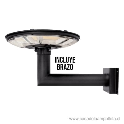 PAGODA LED SOLAR IP65 150W LUZ FRIA (6500K) + BRAZO A MURO DE 90°1