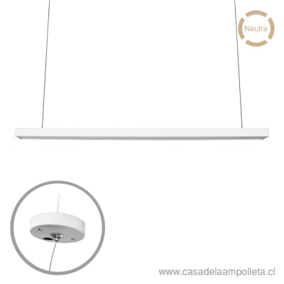 LAMPARA LED LINEAL PENDANT 36W 120CM BLANCO - BLANCO NEUTRO (4000K) - MEGABRIGHT1