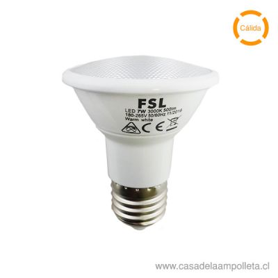 AMPOLLETA LED PAR20 7W - BLANCO CÁLIDO (3000K)