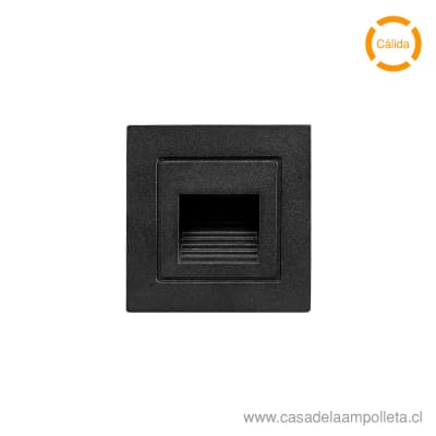 FOCO LED 1W EMBUTIDO PARA MURO/ESCALA NEGRO - BLANCO CALIDO (3000K)1