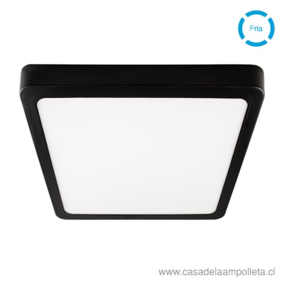 PANEL LED CUADRADO SOBREPUESTO 24W NEGRO - BLANCO FRIO (6500K) - AVC