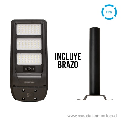 LUMINARIA PUBLICA LED SOLAR 200W CON SOPORTE PARA FIJACIÓN - BLANCO FRÍO (6500K)1