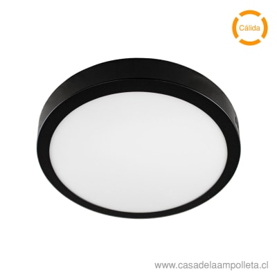 PANEL LED REDONDO SOBREPUESTO 18W NEGRO - BLANCO CALIDO (3000K)1