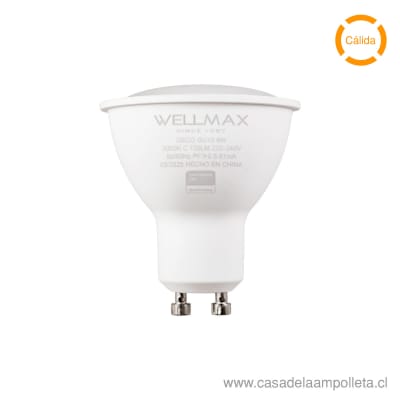 AMPOLLETA LED GU10 8W - BLANCO CÁLIDO (3000K) - WELLMAX1