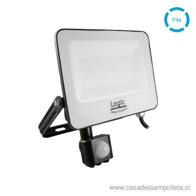 PROYECTOR LED PLANO 50W CON SENSOR DE MOVIMIENTO - BLANCO FRÍO (6500K) - LOGIC1