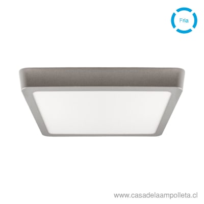 PANEL LED CUADRADO SOBREPUESTO 18W PLATEADO - BLANCO FRIO (6500K) - AVC1
