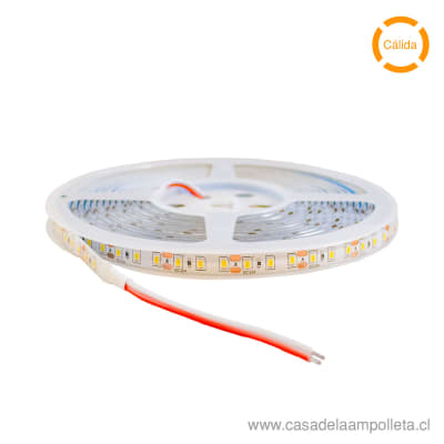 CINTA LED ROLLO 5 MTS 2835 12V CON SILICONA - BLANCO CÁLIDO (3000K)1