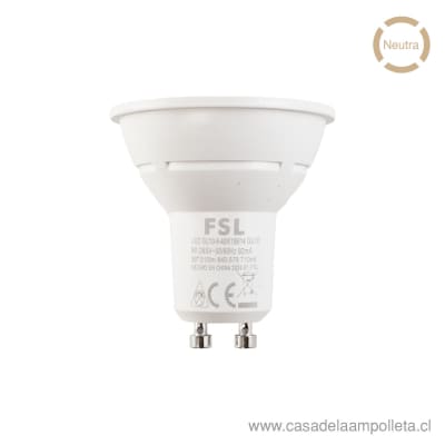 AMPOLLETA LED GU10 6W - BLANCO NEUTRO (4000K) - FSL
