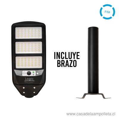 LUMINARIA PUBLICA LED PEATONAL SOLAR 150W S02 - BLANCO FRÍO + SOPORTE/BRAZO A MURO1