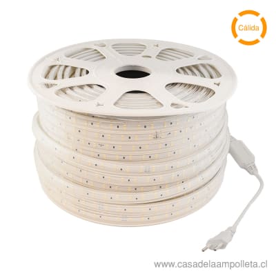 CINTA LED 220V ROLLO DE 100 METROS - BLANCO CÁLIDO (3000K) + CONTROLADOR1