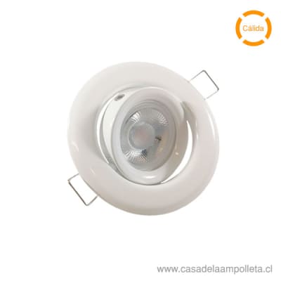 FOCO EMBUTIDO BLANCO + AMPOLLETA DICROICA GU10 6W - BLANCO CALIDO (3000K)1