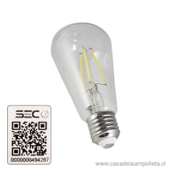 AMPOLLETA LED VINTAGE PERA ST64 6W - BLANCO FRIO (6000K) - ELFA
