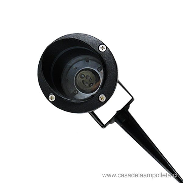 FOCO ESTACA PARA GU10 CON VISERA IP66 - NEGRO | Casa de la Ampolleta