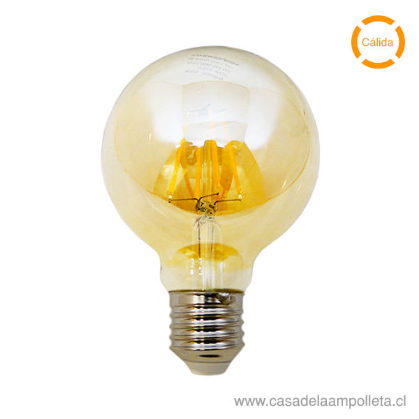 AMPOLLETA LED VINTAGE GLOBO G80 6W - BLANCO CÁLIDO (2200K) | Casa de la