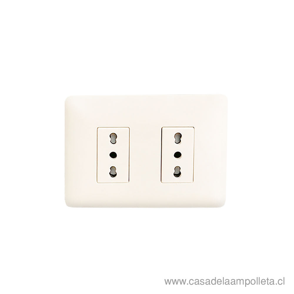 ENCHUFE DOBLE 10/16A CREMA Casa de la Ampolleta