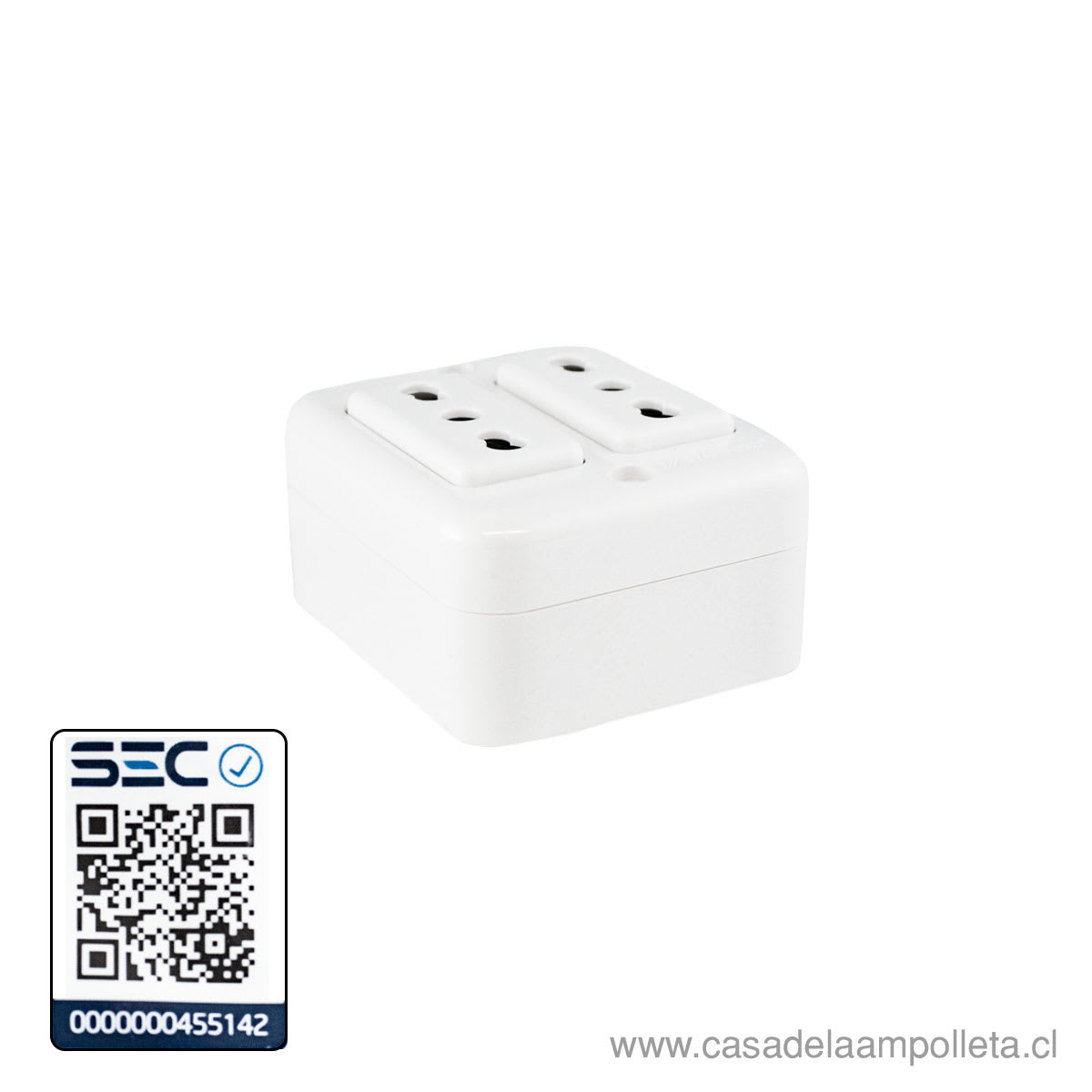 Haak Switch Enchufe Doble Con Interruptor MK K2747 Blanco - 2