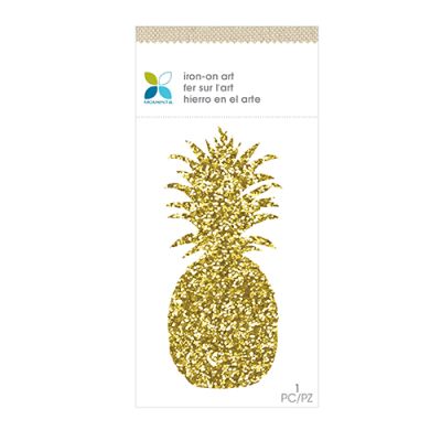 APLICACIÓN PIÑA GLITTER PEGA CON PLANCHA APLICACIÓN PIÑA GLITTER PEGA CON PLANCHA